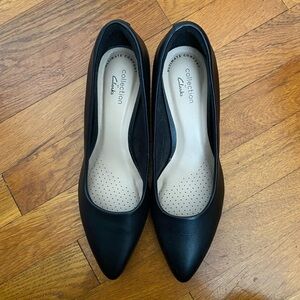 Clarks Leather Kitten Heels